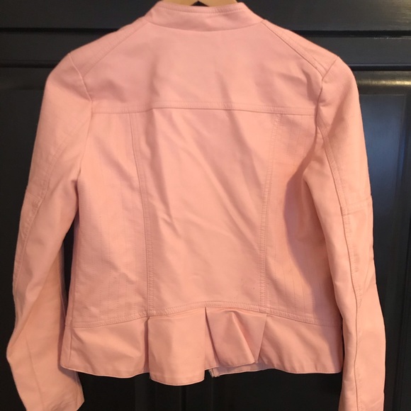 Blush faux leather girl’s jacket - Picture 2 of 5